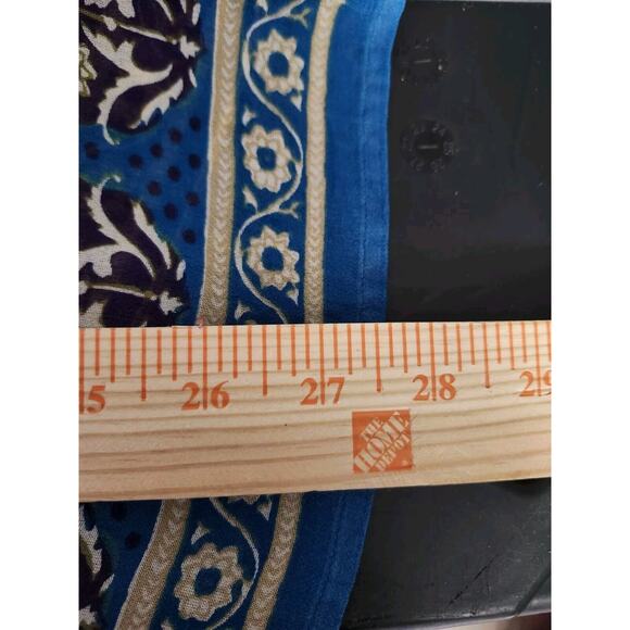 Lucky Brand Savannah Gypsy Boho Peasant Top Blouse Size Medium Blue Floral - Picture 8 of 8